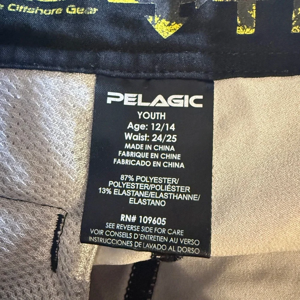 Pelagic Youth Board Shorts Swim Trunks Beach Ocean Wave Drawstring Size 12 14‎